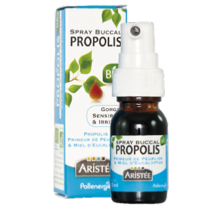 Spray  la propolis extra-forte de peuplier et miel d'eucalyptus BIO Ariste